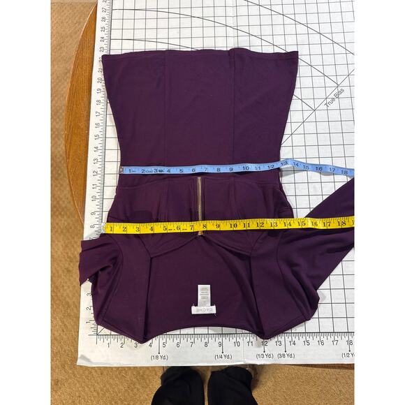 Cache Vintage  90s Y2K Plum Purple Square Neck Corset 3/4 Sleeve Top Women XS - Picture 5 of 6